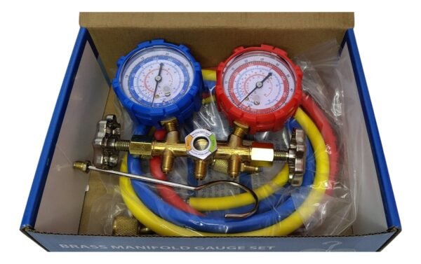 Manifold De Bronce Para R410 R22 R134 + Mangueras-adaptador