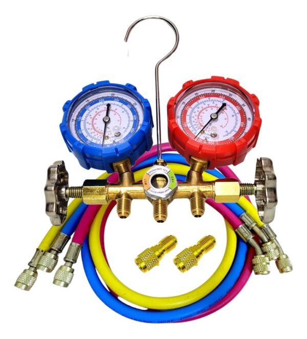 Manifold De Bronce Para R410 R22 R134 + Mangueras-adaptador